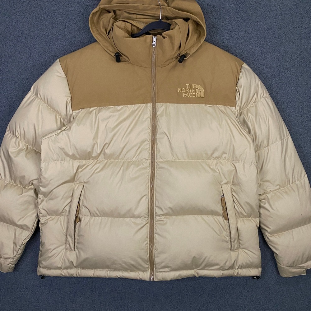 North Face 1996 Colorblock Down Puffer Jacket Mens XL Pale Wheat Retro NF0A3YRJ